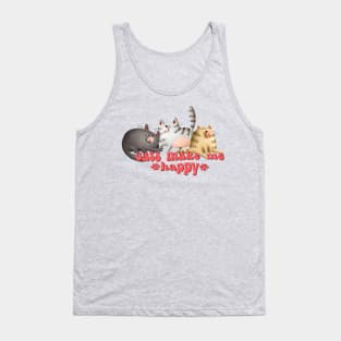 Super Cute Cats Make Me Happy Tank Top